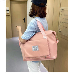 Folding handbag with large capacity