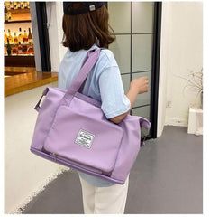 Folding handbag with large capacity