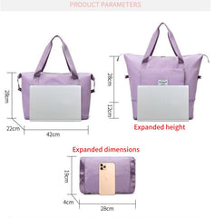 Folding handbag with large capacity