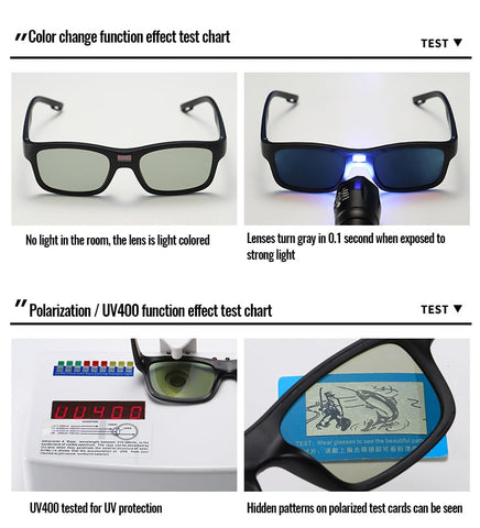 Smart Photosensitive Color-Changing Polarized Sunglasses